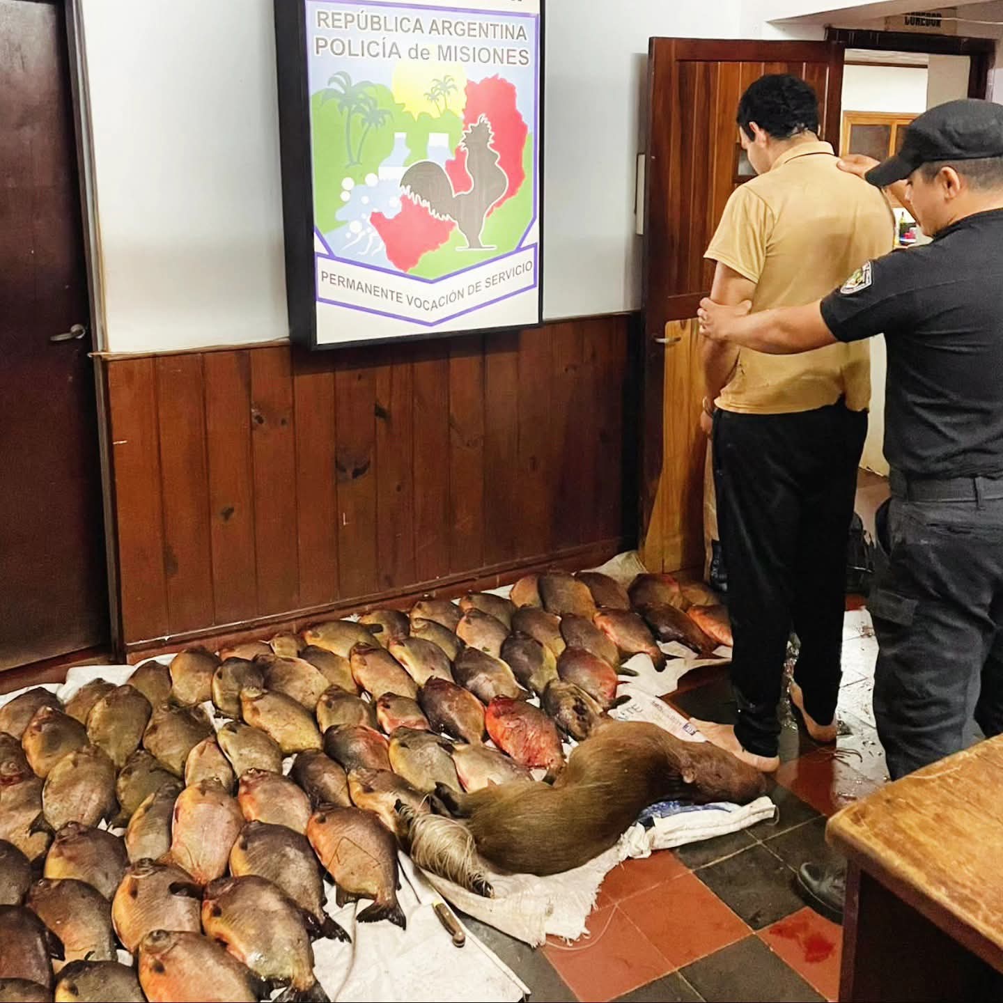 Intentó huir con 67 pacúes y un carpincho robados