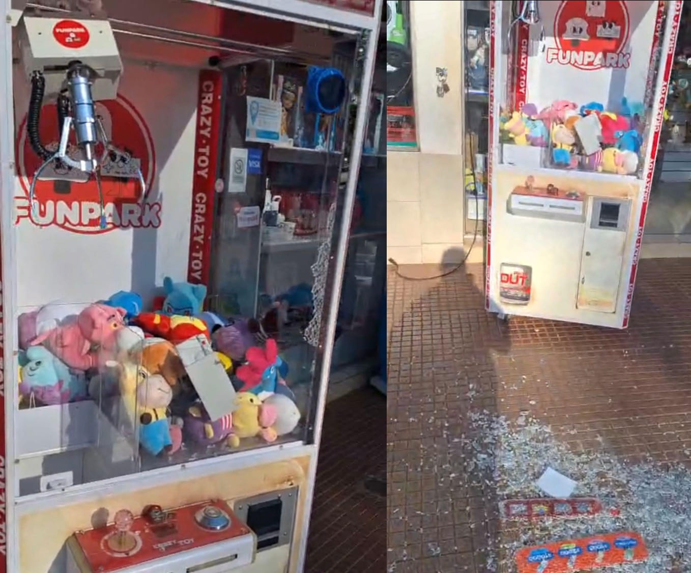 Rompieron otra máquina de juegos frente a la plaza Sarmiento de Eldorado