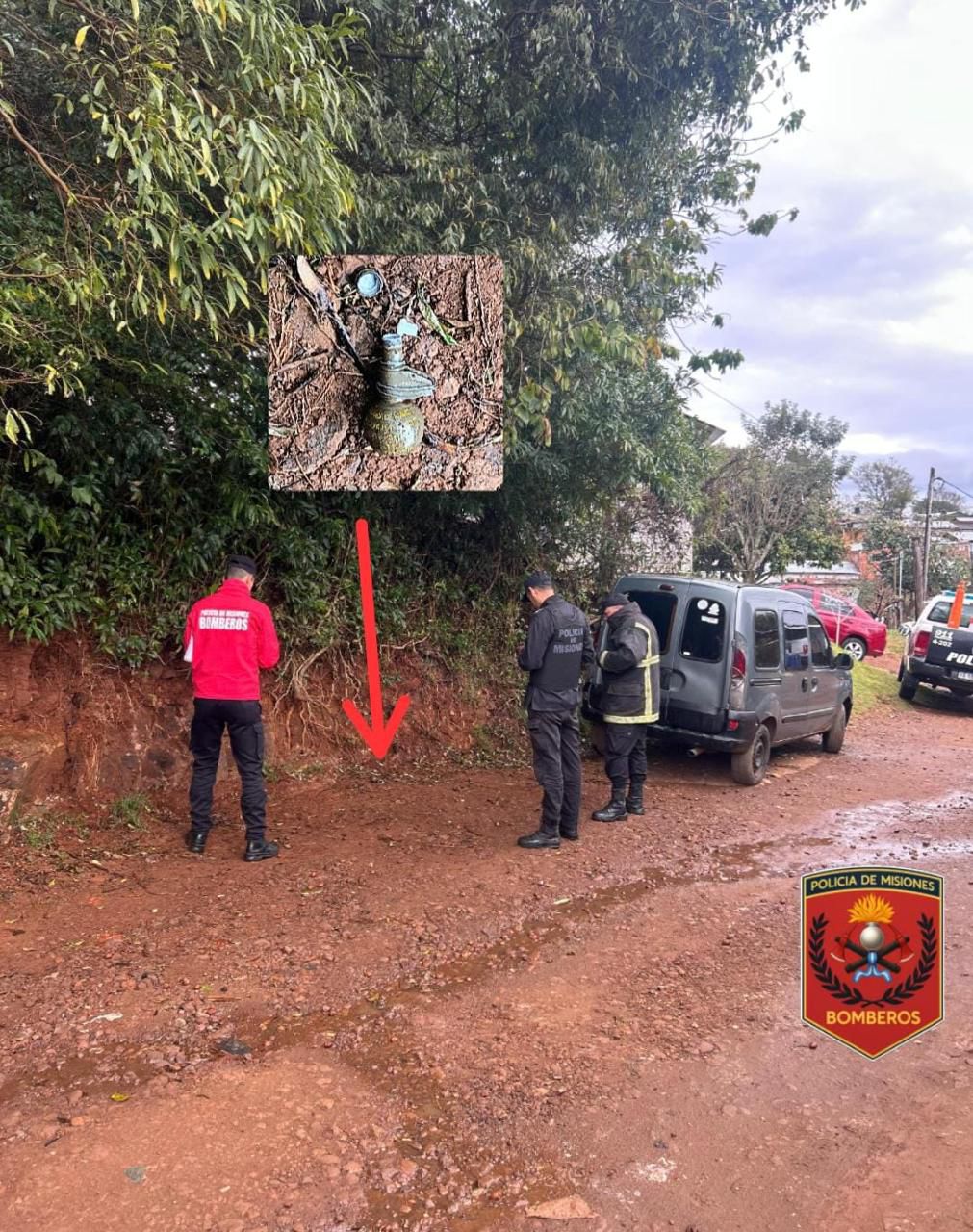 Encontraron una granada frente a una vivienda en Bernardo de Irigoyen