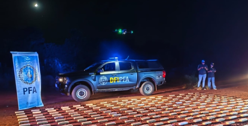 La Policía Federal incautó 200 kilos de marihuana mediante un operativo antidrogas con drones en Iguazú
