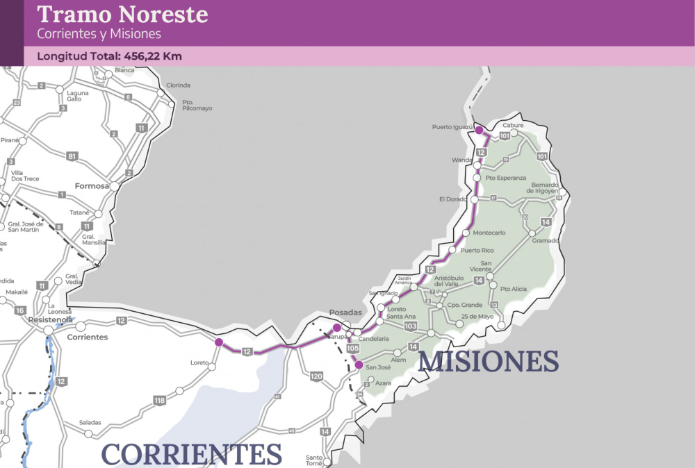 Nación licita la concesión por peaje de las rutas 12 y 105 que atraviesan Misiones 3