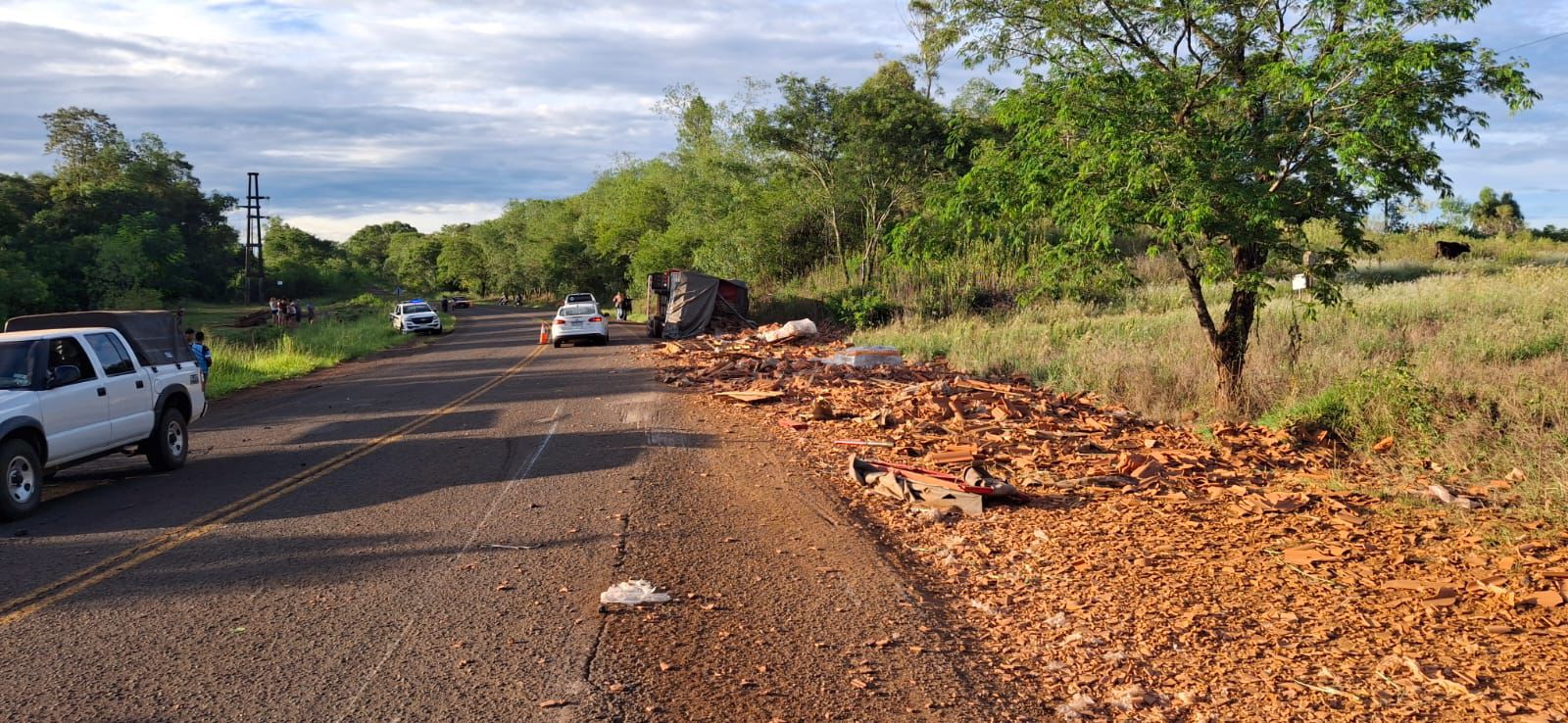 Dos Arroyos: despiste de un camión en la Ruta Provincial 4 2