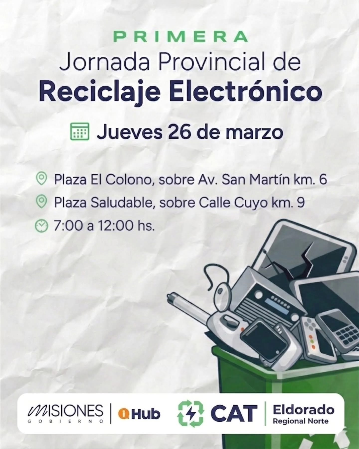 Eldorado se suma a la Primera Jornada Provincial de Reciclaje Electrónico 2