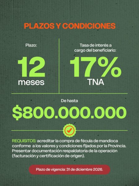 Misiones lanzó una línea de financiamiento de hasta $800 millones para fortalecer la industria de la fécula de mandioca 3