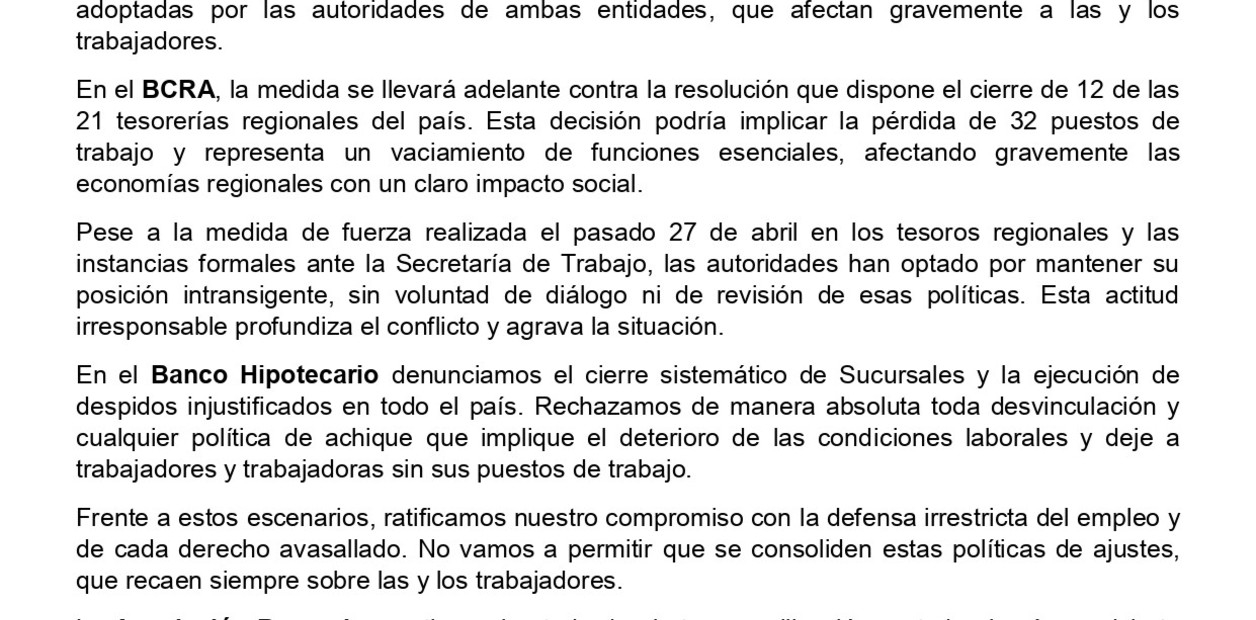 El 13 de mayo habrá paro bancario nacional 3