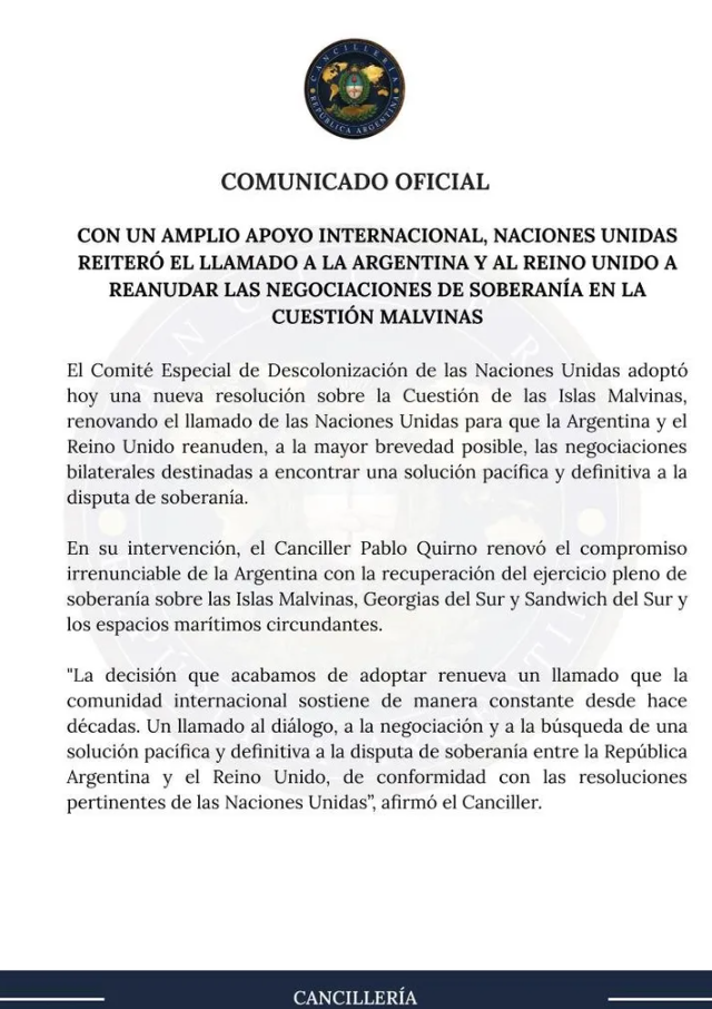 La ONU volvió a pedir a la Argentina y Reino Unido que retomen las conversaciones por la soberanía de las Islas Malvinas 2
