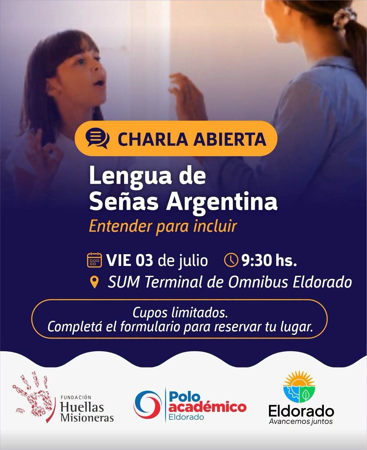 Invitan a la charla abierta sobre Lengua de Señas Argentina 2