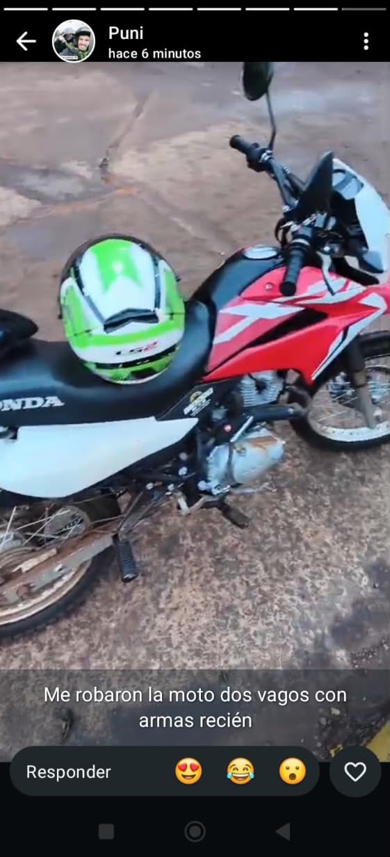     Violento robo en Colonia Victoria: golpearon a un motociclista, le dispararon y escaparon con su moto hacia Eldorado  2