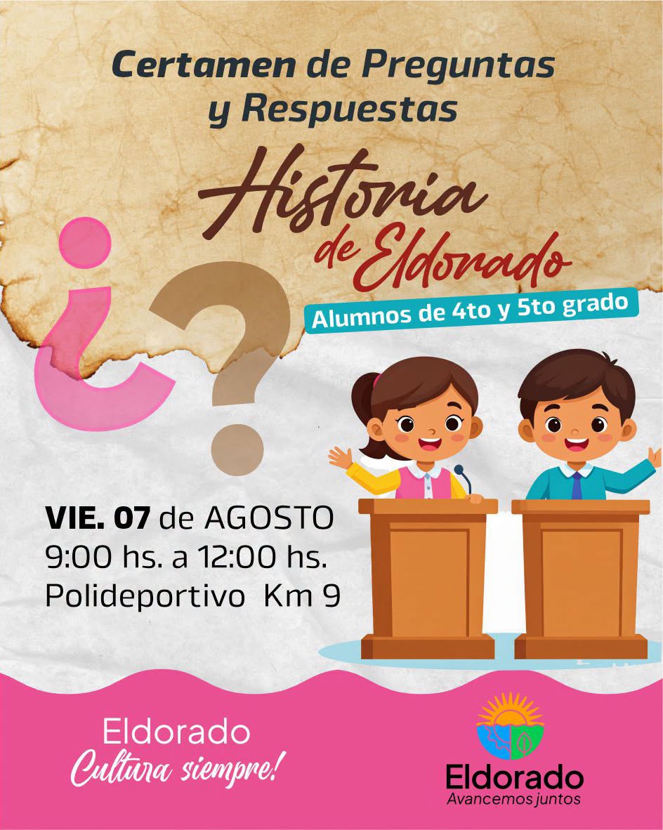 Se realizará en Eldorado un certamen de preguntas y respuestas sobre la historia de la ciudad  2
