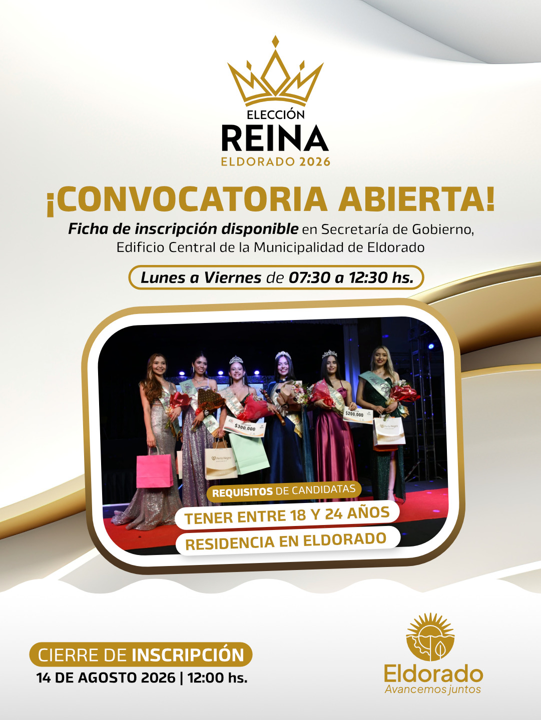 Abrieron las inscripciones para la Elección Reina Eldorado 2026 2