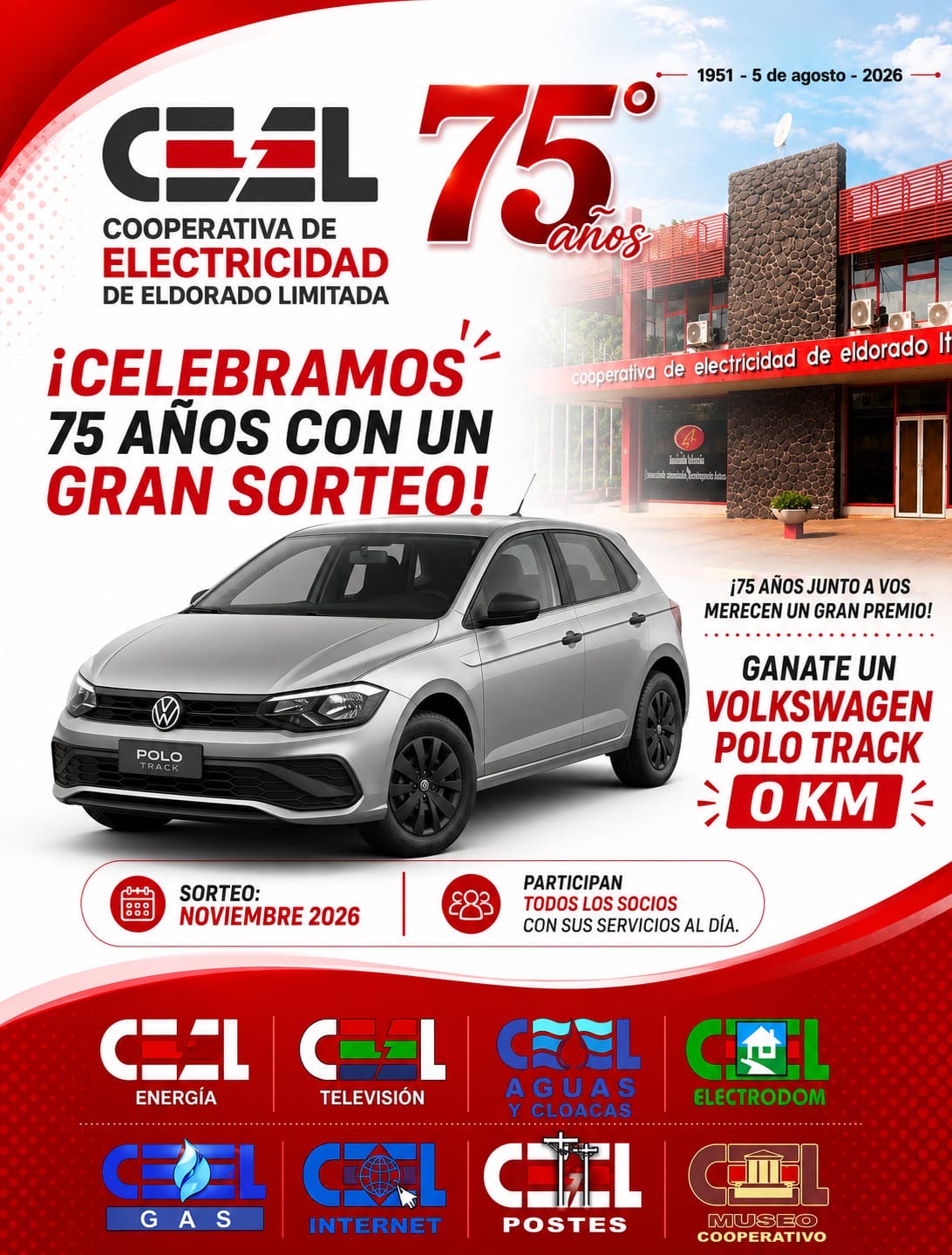 La CEEL celebra sus 75 años con el sorteo de un Volkswagen Polo Track 0 km 2