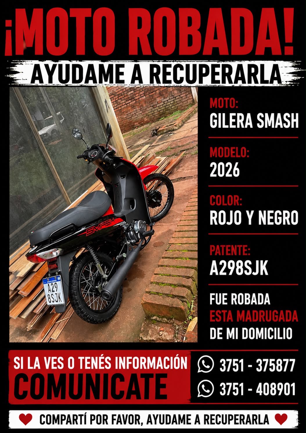     Forzaron el portón y se llevaron una moto de un domicilio en el kilómetro 10: “No deja de dar bronca y dar impotencia” 2
