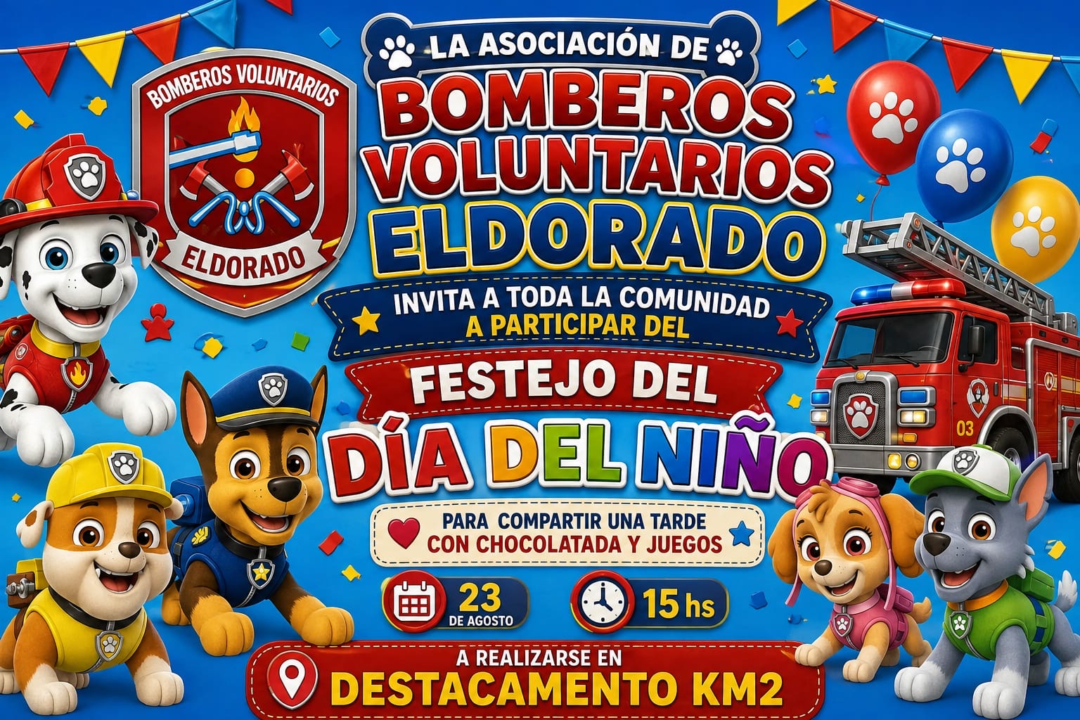 Bomberos del Km 2 preparan una jornada por el Día del Niño: “Vamos a tener juegos, van a estar los camiones” 2