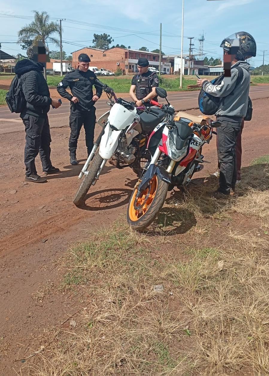 Eldorado: retuvieron dos motocicletas sin documentación y una con escape deportivo sobre Ruta 12