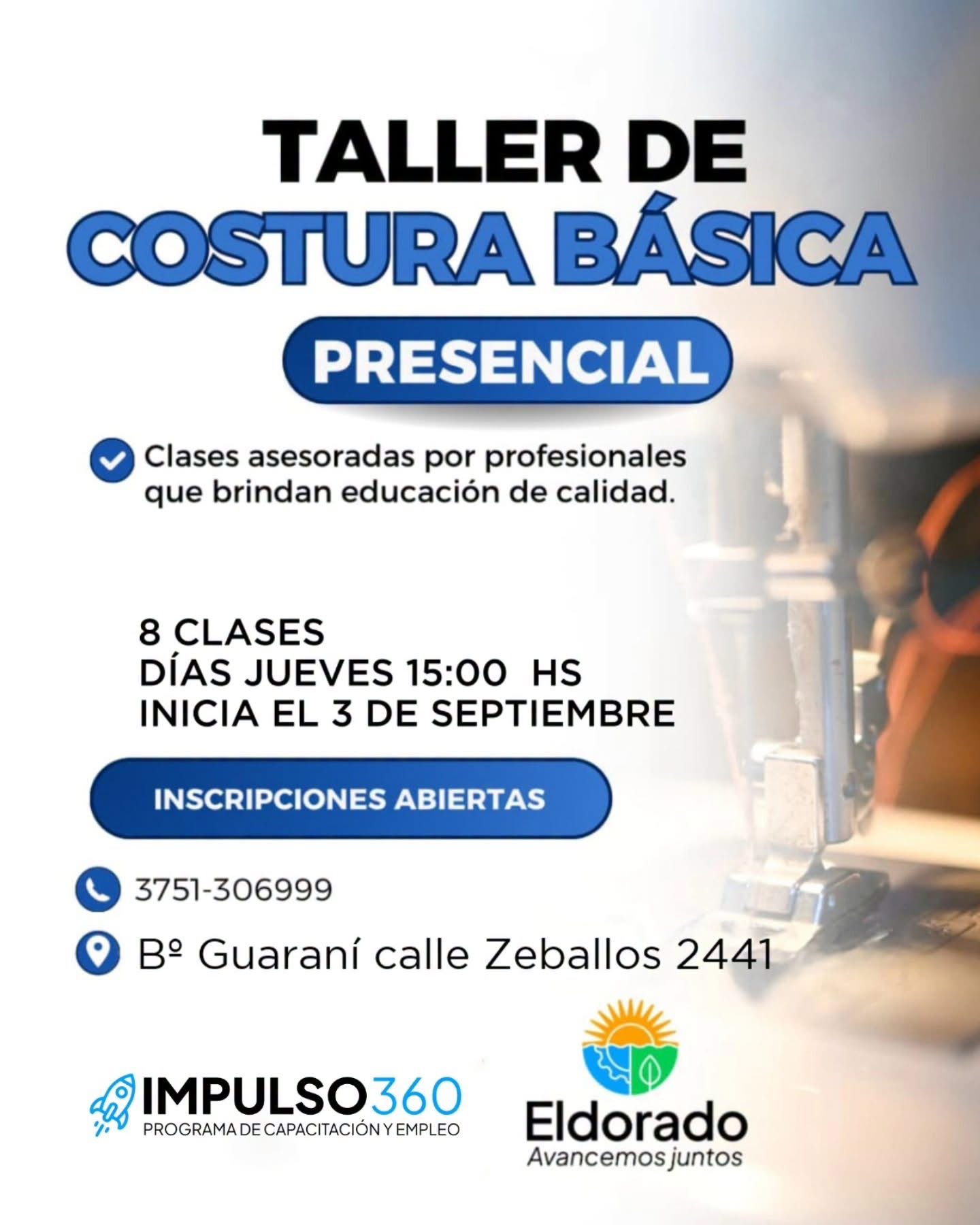 Aprender a coser y crear: dictarán un taller de Costura Básica en Eldorado 2