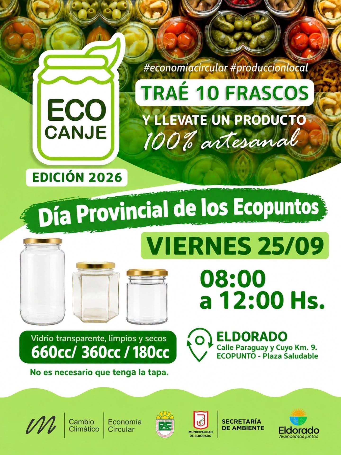 Eldorado: realizarán una nueva jornada de Eco Canje por el Día Provincial de los Ecopuntos 2