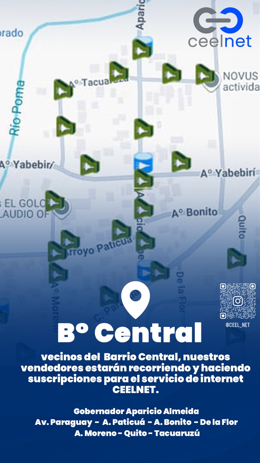 CEELNET recorre este martes el barrio Central para ofrecer Internet y TV por fibra óptica 2